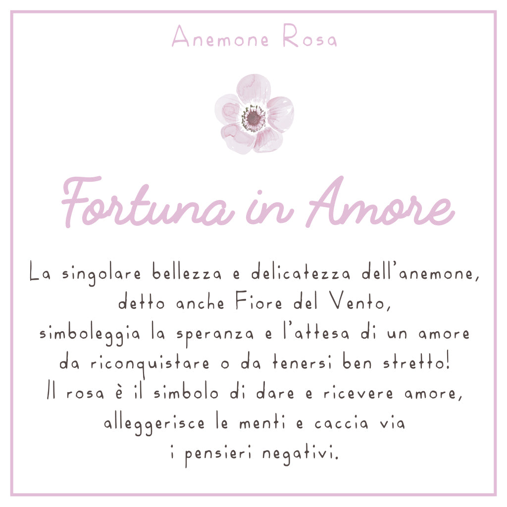 COLLANA LULI <br /> Anemone Rosa <br /> "Fortuna in Amore" - Luli Art Bijoux