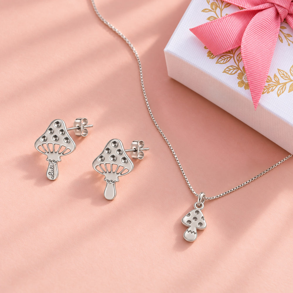 Funghetti Set: orecchini + collana