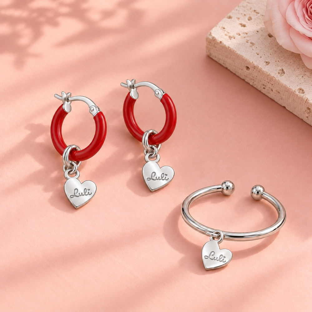 Cuoricini Set: orecchini + anello