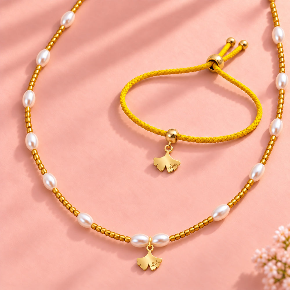 Ginkgo Set | bracciale + collana
