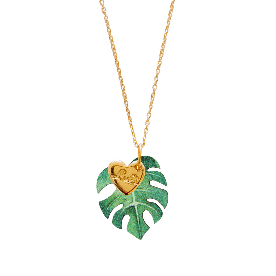 monstera leaf necklace LULI Art Bijoux