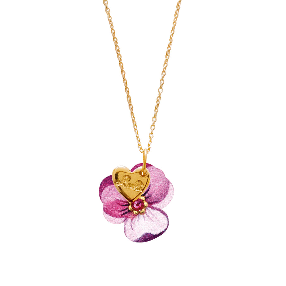 Ciondolo A Goccia Natural Flower Jewellery - Argento Sterling Con Viole