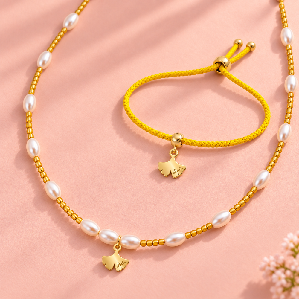 Ginkgo Set: bracciale + collana