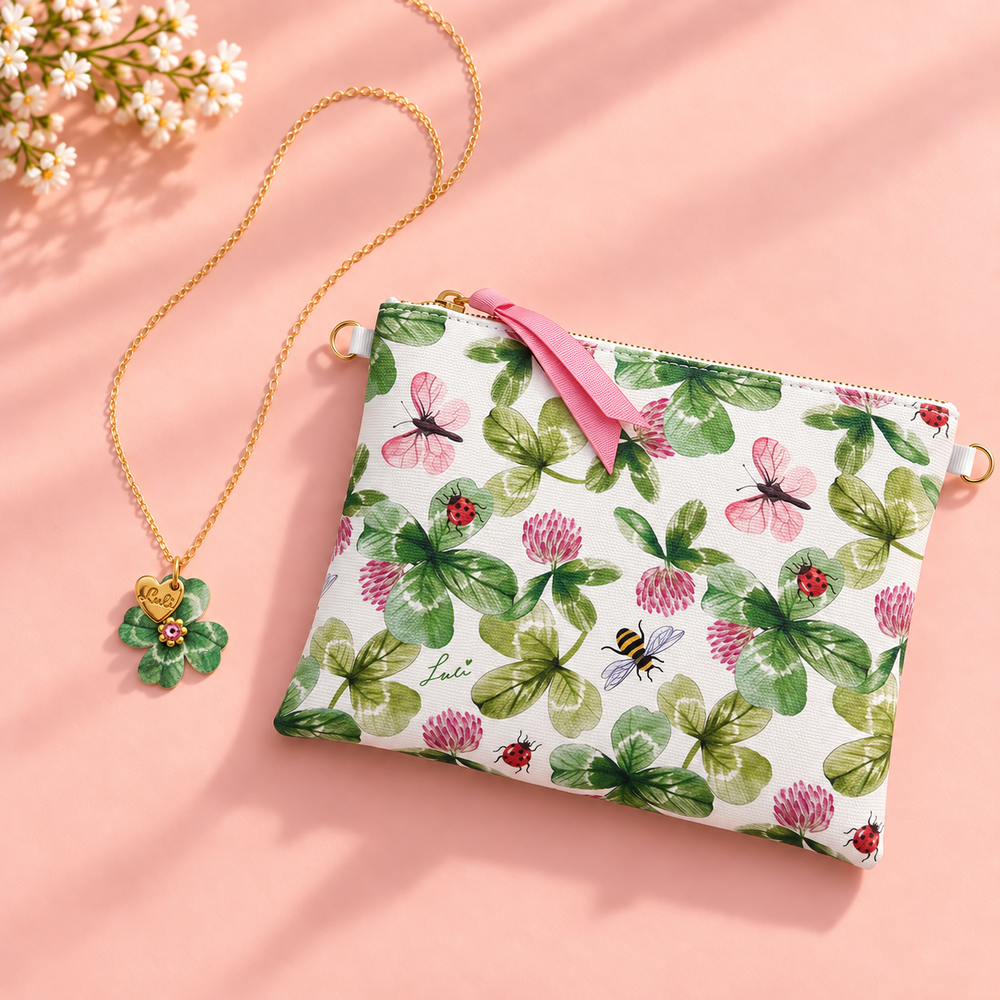 Quadrifoglio Set: collana + pochette