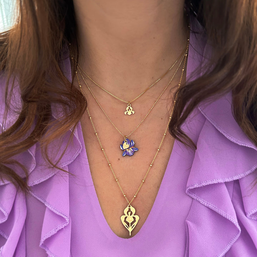 Collana Con Ciondolo Fiore Di Barcellona MAJALE - Panot In Acciaio Inossidabile, Souvenir Minimalista Per Donna E Uomo, Colore Dorato